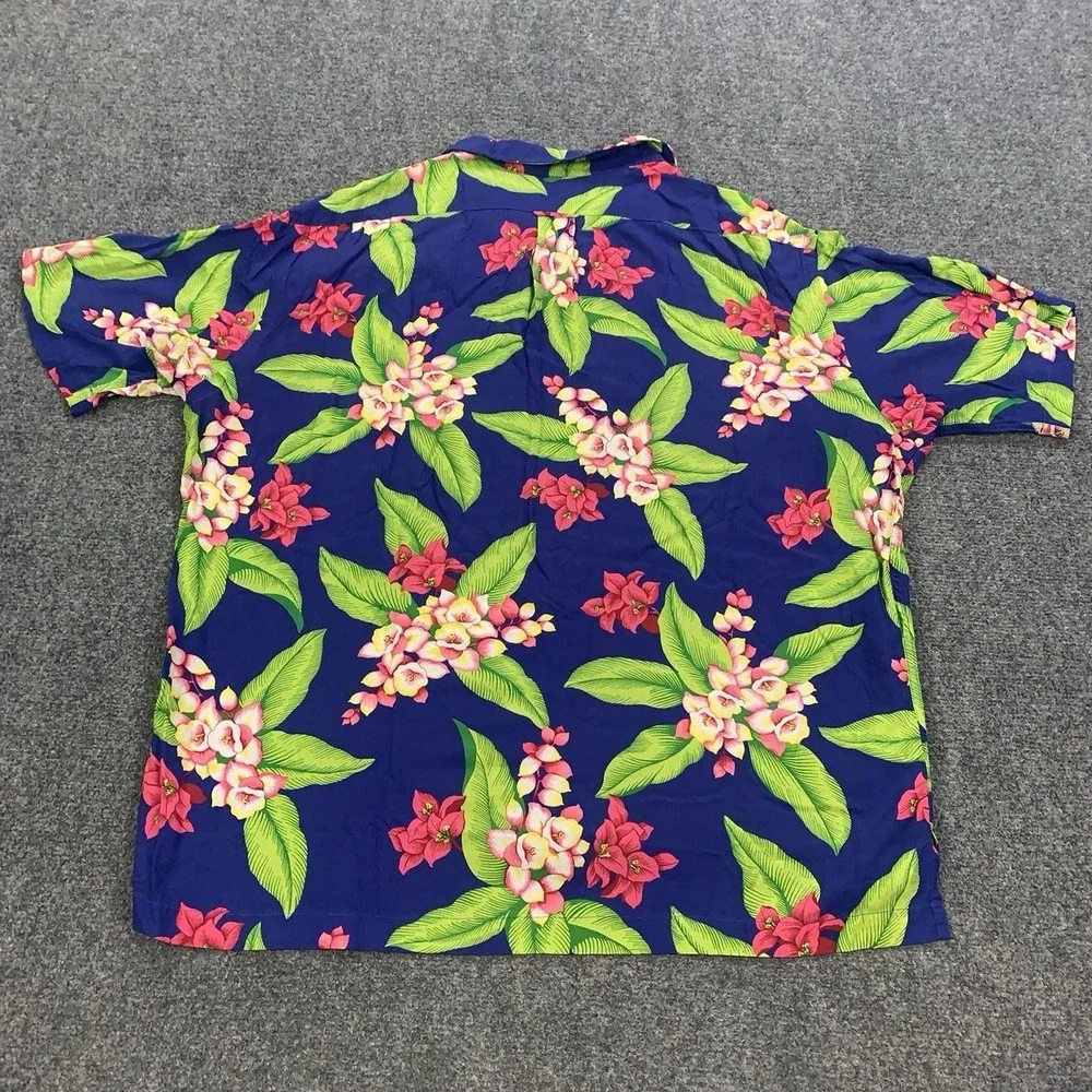 VTG Polo Ralph Lauren Caldwell Shirt Mens XL Floral Rayon Loop Collar Hawaiian
